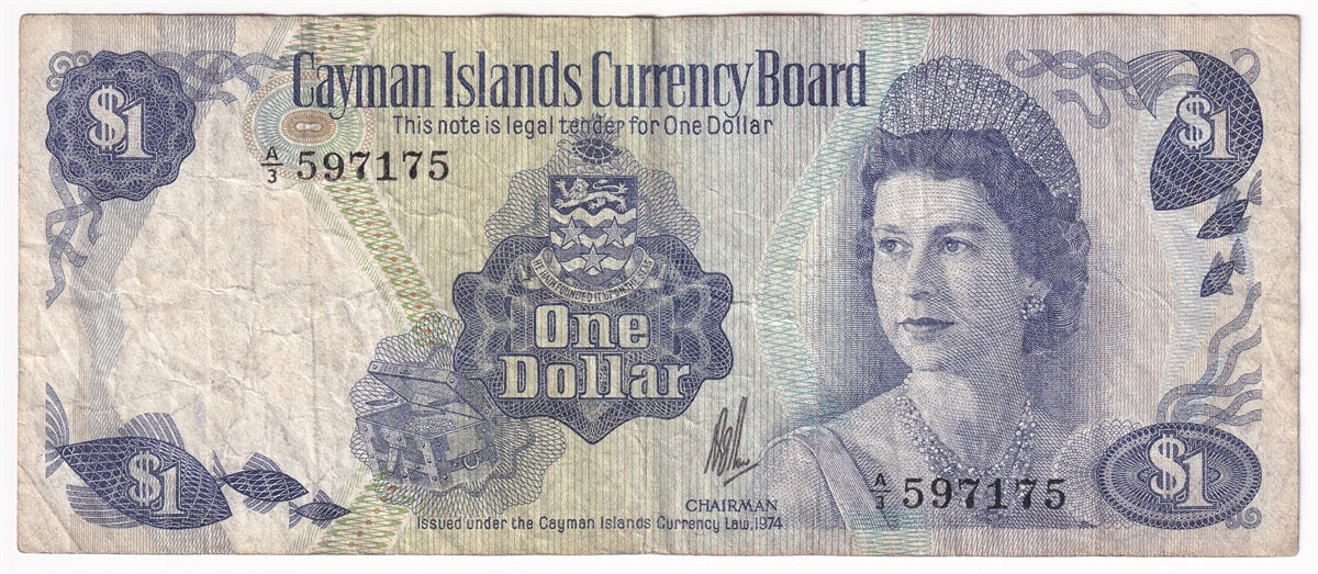 Cayman Islands 1985 1 Dollar Note, Pick #5b, VF