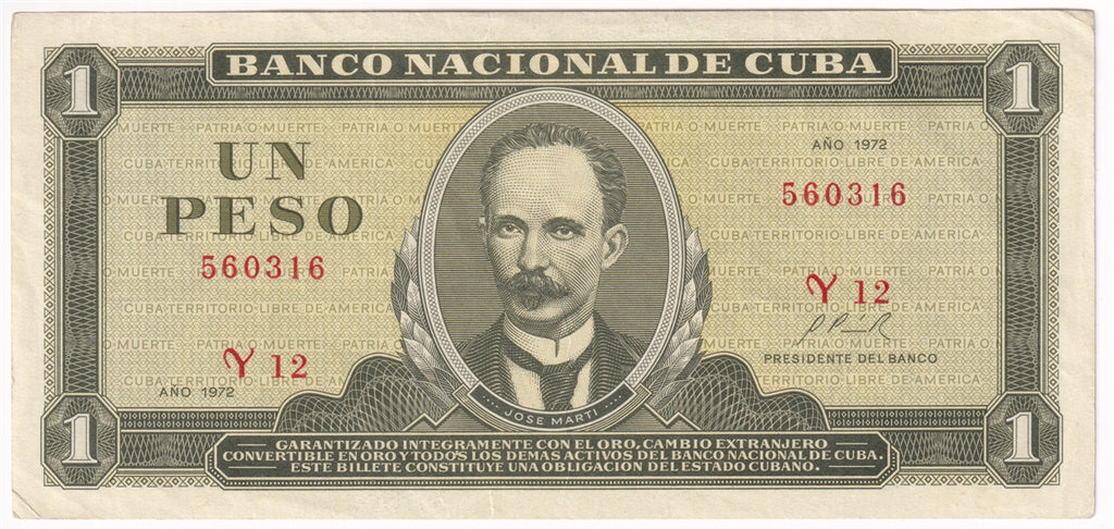 Cuba Note 1972 1 Peso, EF
