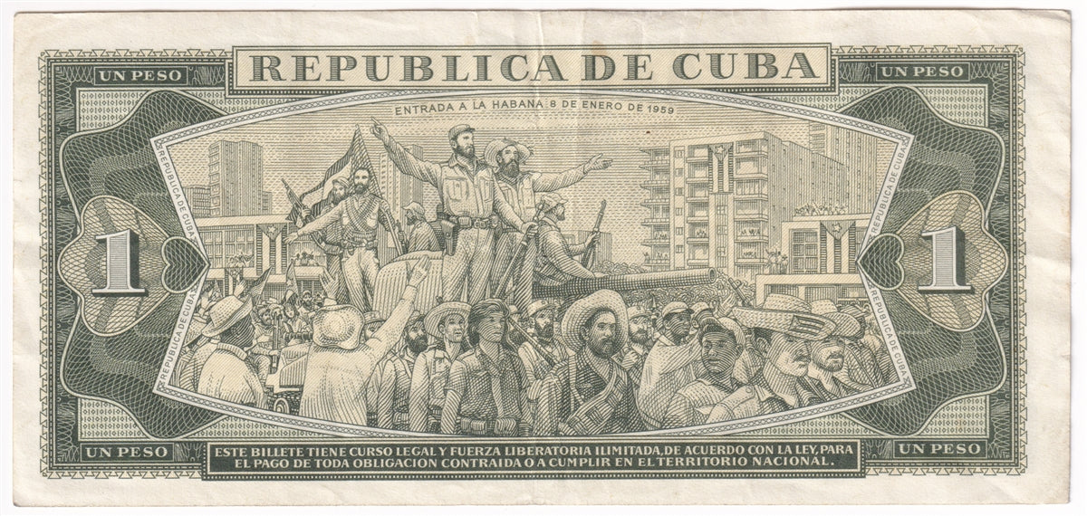 Cuba Note 1969 1 Peso, VF-EF