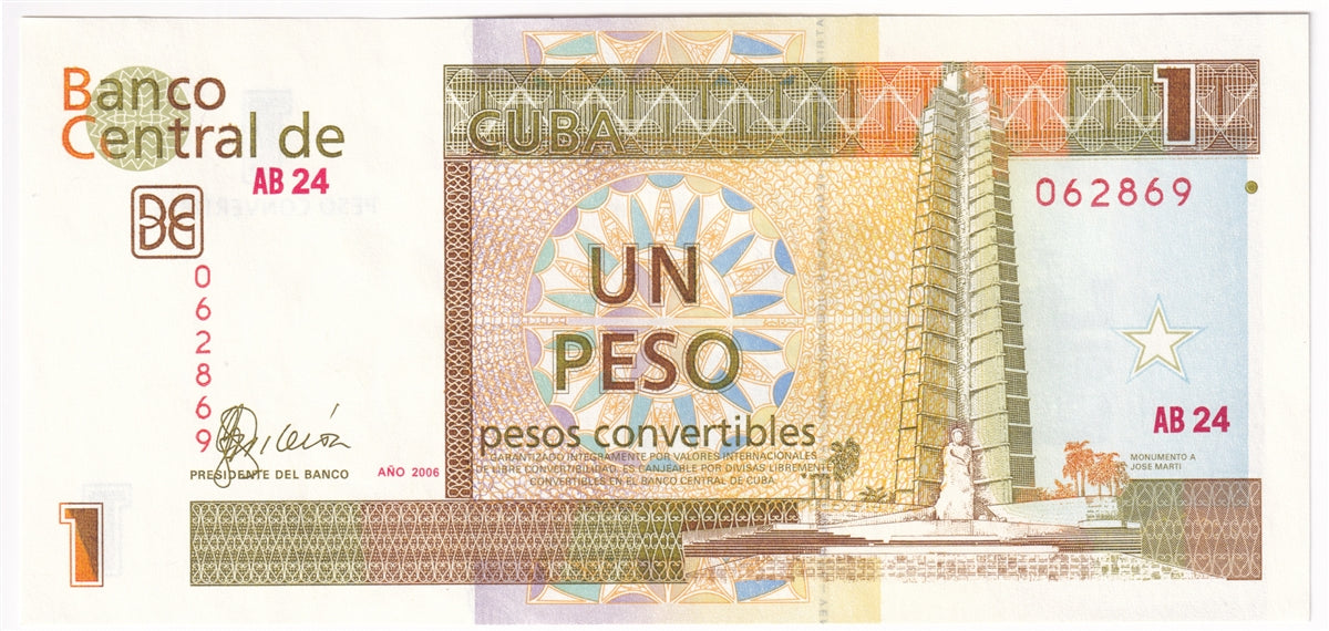 Cuba Note 2006 1 Pesos Convertible, UNC