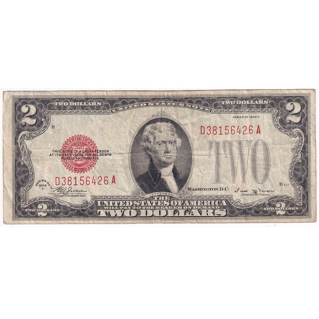 USA 1928E $2 Note, FR #1506, Julian-Vinson, Very Fine