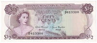 Bahamas 1968 1/2 Dollar Note, Pick #26a, UNC