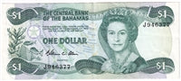 Bahamas 1984 1 Dollar Note, Pick #43a Allen, EF