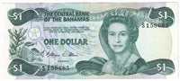 Bahamas 1984 1 Dollar Note, Pick #43a Allen, EF-AU