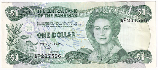 Bahamas 1984 (L.1974) 1 Dollar Note, Pick #43b Smith, EF