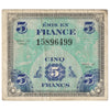 France 1944 5 Franc Note, Pick #115a, VF-EF