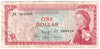 East Caribbean States 1965 1 Dollar Note, Pick #13f, Signature 9, Replacement, VF (stain)