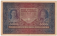 Poland 1920 5,000 Marek Note, Pick #31, VF-EF
