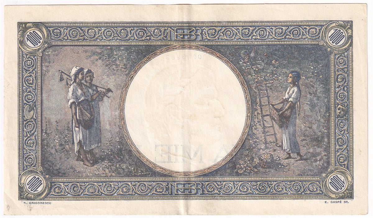 Romania Note Pick #52a 1000 Lei EF-AU
