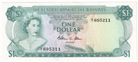 Bahamas 1974 1 Dollar Note, Pick #35b Allen, AU-UNC
