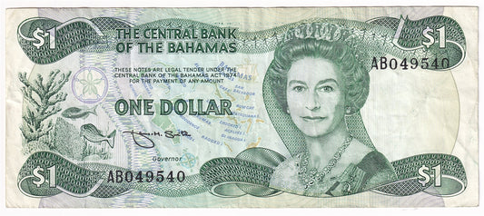 Bahamas 1984 (L.1974) 1 Dollar Note, Pick #43b Smith, VF