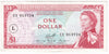 East Caribbean States 1965 1 Dollar Note, Pick #131 Signature 1, L Overprint, EF-AU