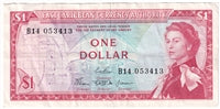 East Caribbean States 1965 1 Dollar Note, Pick #13b, Signature 3, VF