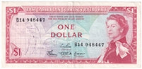 East Caribbean States 1965 1 Dollar Note, Pick #13b, Signature 3, EF
