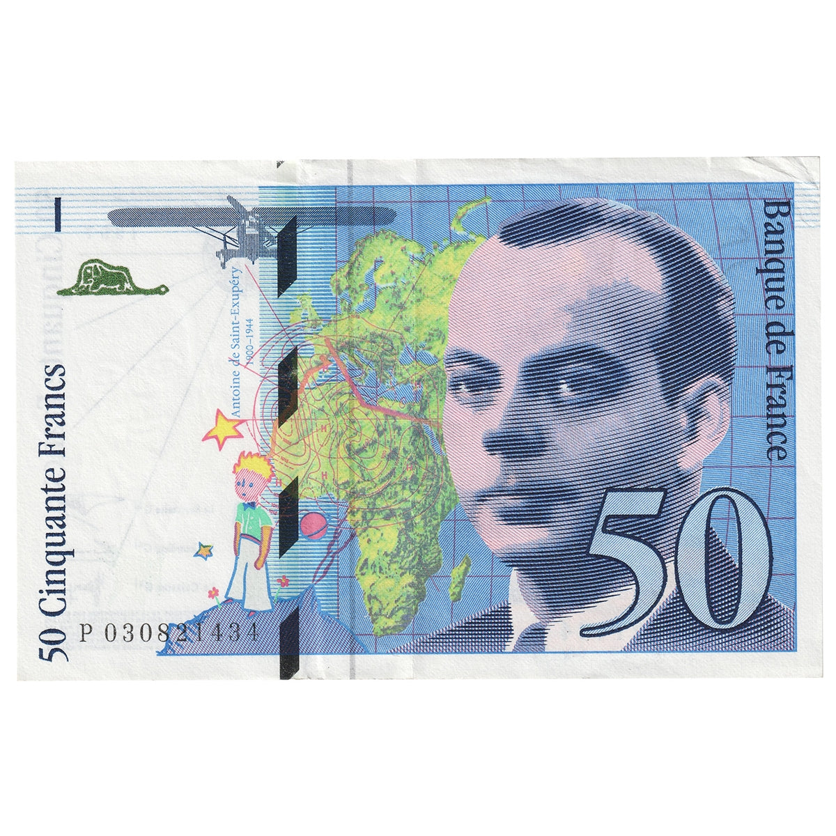 France 1997 50 Franc Note, Pick #157Ab, VF-EF