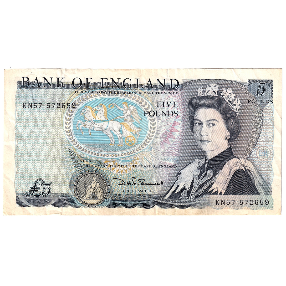 Great Britain 1980 5 Pound Note, BE116b, VF