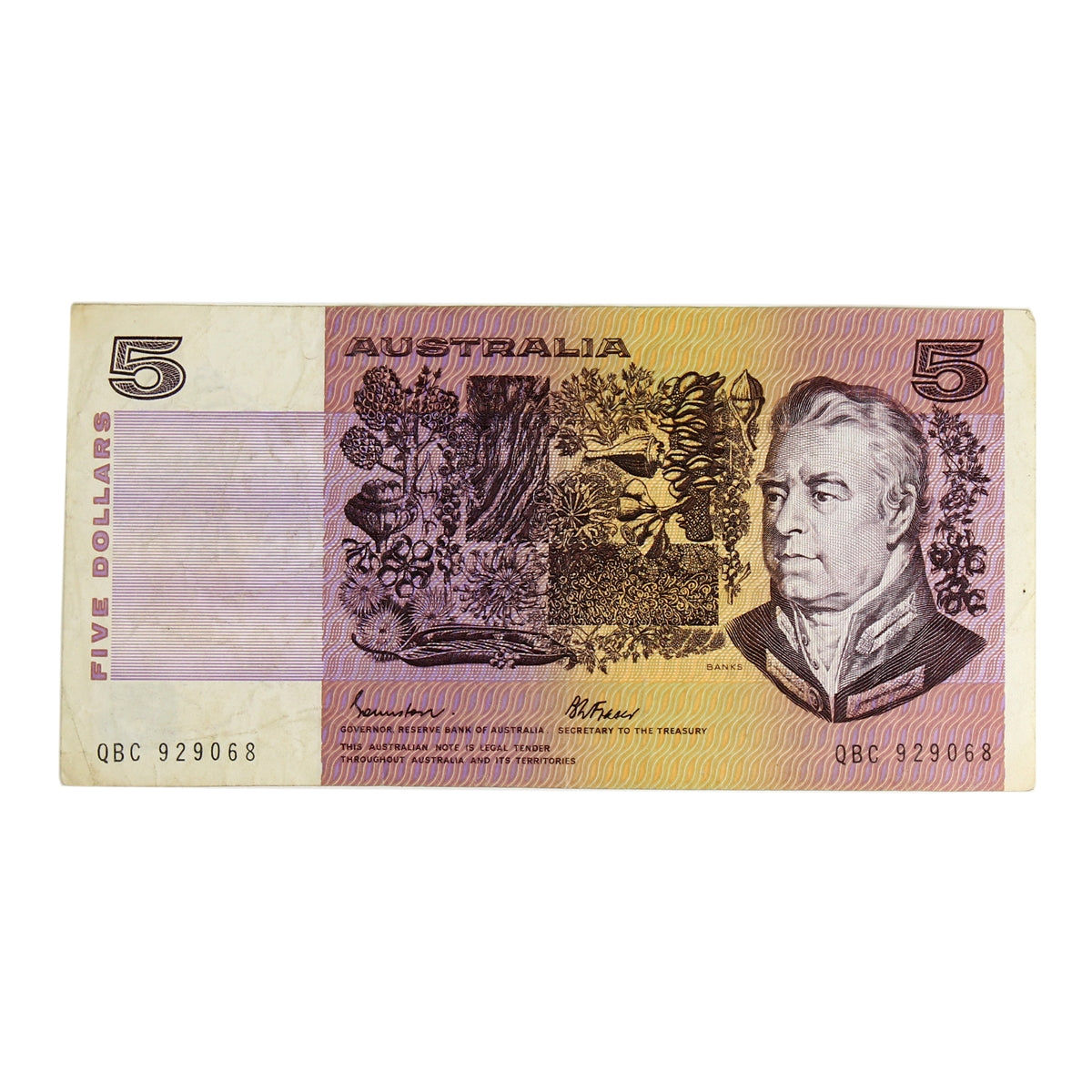 Australia 1985 5 Dollar Note, Pick #44e, VF