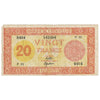 French Somaliland 1945 20 Franc Note, Pick #15, F