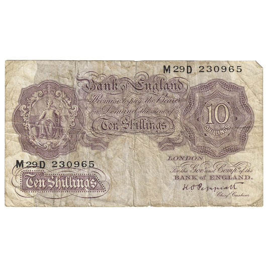 Great Britain 10 Shilling Note, Pick #368, VG