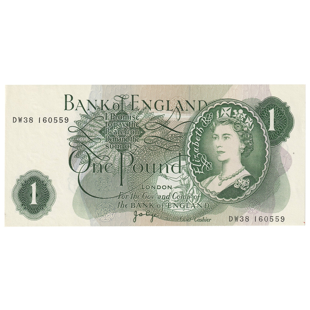 Great Britain 1 Pound Note, Pick #374g, UNC