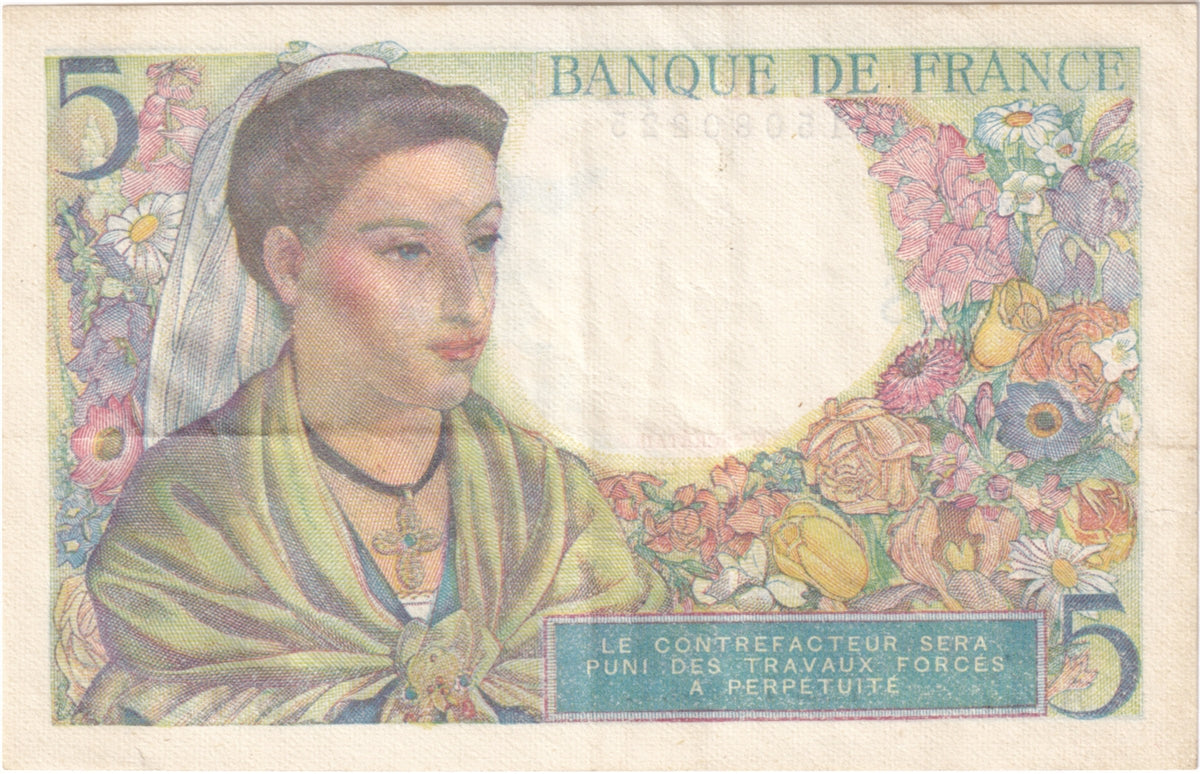 France Note 1943 5 Francs, EF