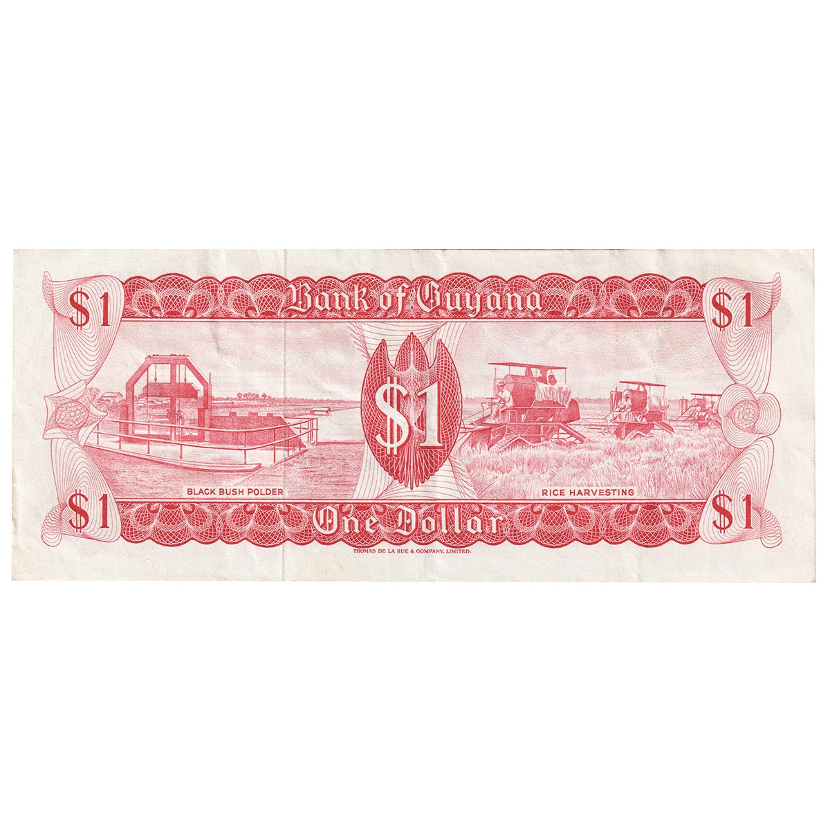 Guyana 1966-1992 1 Dollar Note, Pick #21b, VF-EF