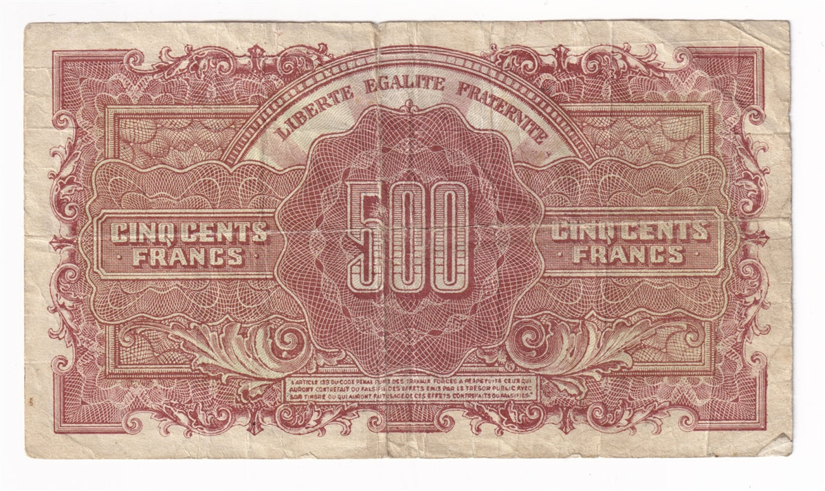 France Note 1944 500 Francs, F