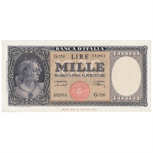 Italy 1000 Lire Note, Pick #82, UNC
