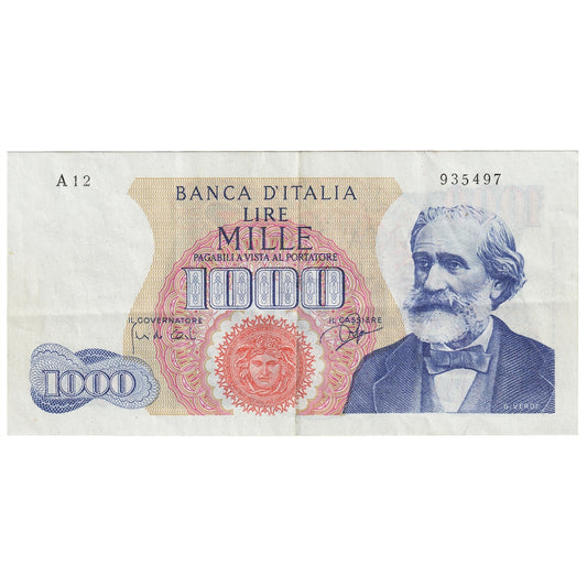 Italy 1000 Lire Note, Pick #96a, EF