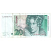 Germany 1991 20 Deutshe Note, Pick #39a, VF
