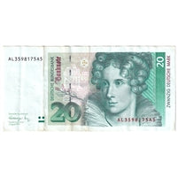 Germany 1991 20 Deutshe Note, Pick #39a, VF
