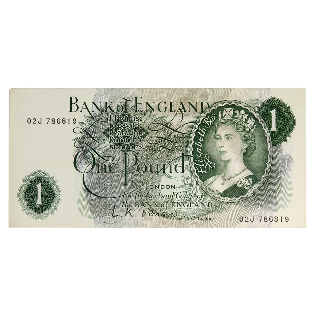 Great Britain 1960 1 Pound Note, BE61c, AU