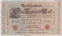 Germany 1910 1,000 Mark Note, Pick #44a, VF