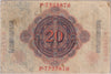 Germany 1914 20 Mark Note, Pick #46b, F-VF (hole)
