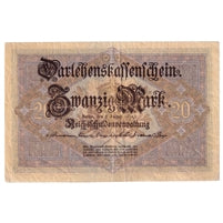 Germany 1914 20 Mark Note, VF