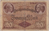 Germany 1914 20 Mark Note, Pick #48a, VG-F (Damaged)