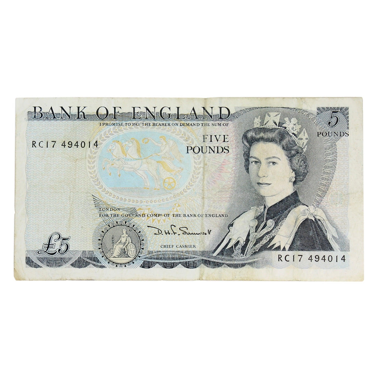 Great Britain 1987 5 Pound Note, BE116b, VF
