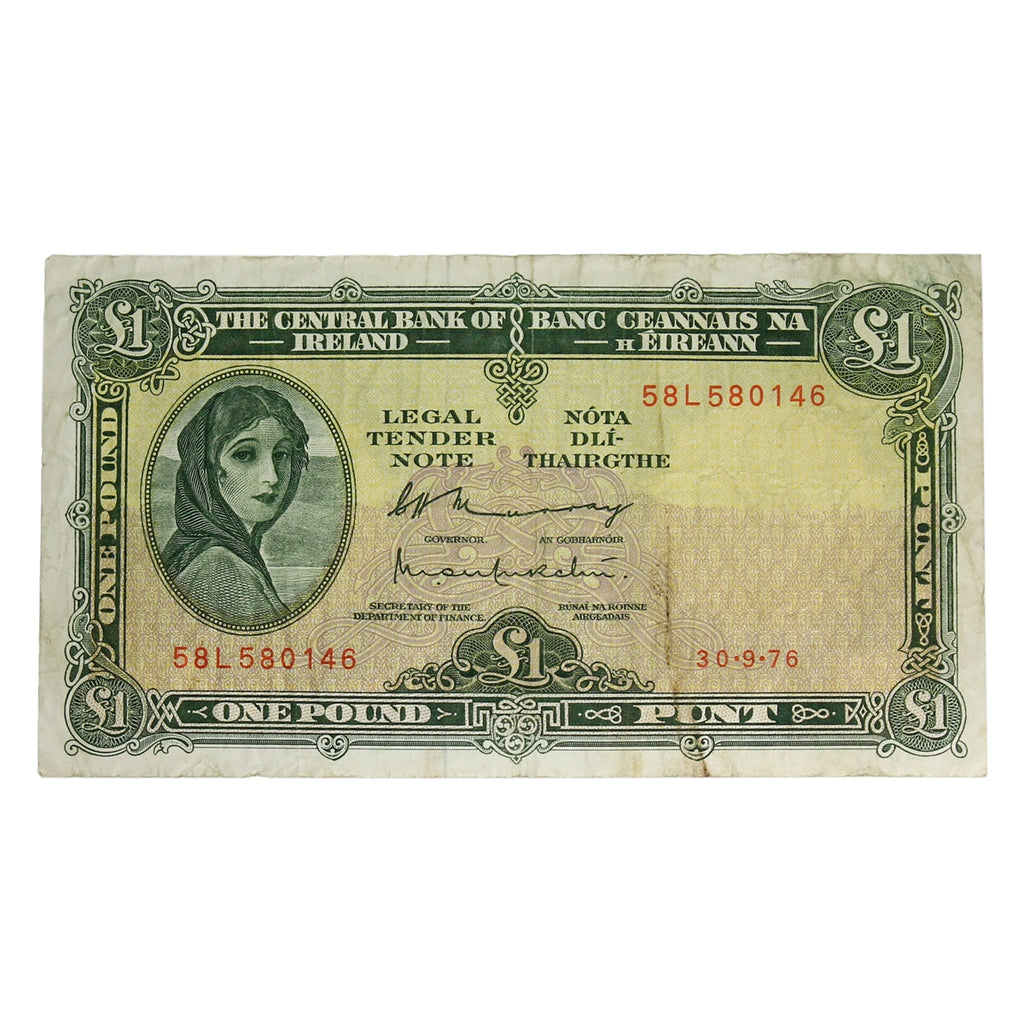 Ireland 1976 1 Pound Note, E087, VF