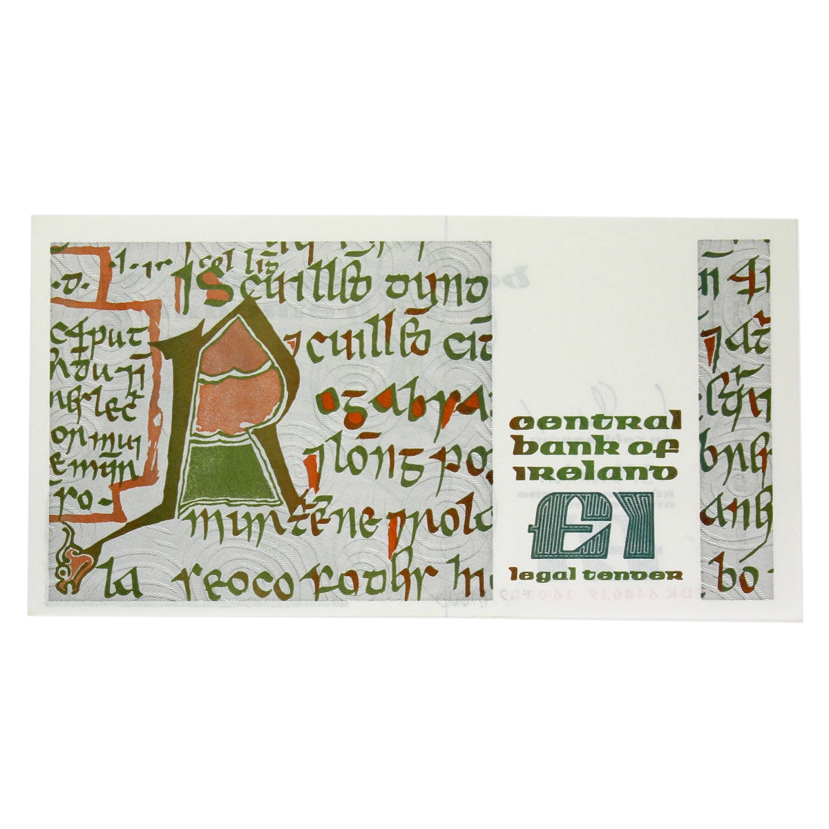Ireland 1989 1 Pound Note, E139, UNC