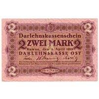 Germany 1918 2 Mark Note, VF