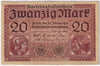 Germany 1918 20 Mark Note, Pick #57, EF