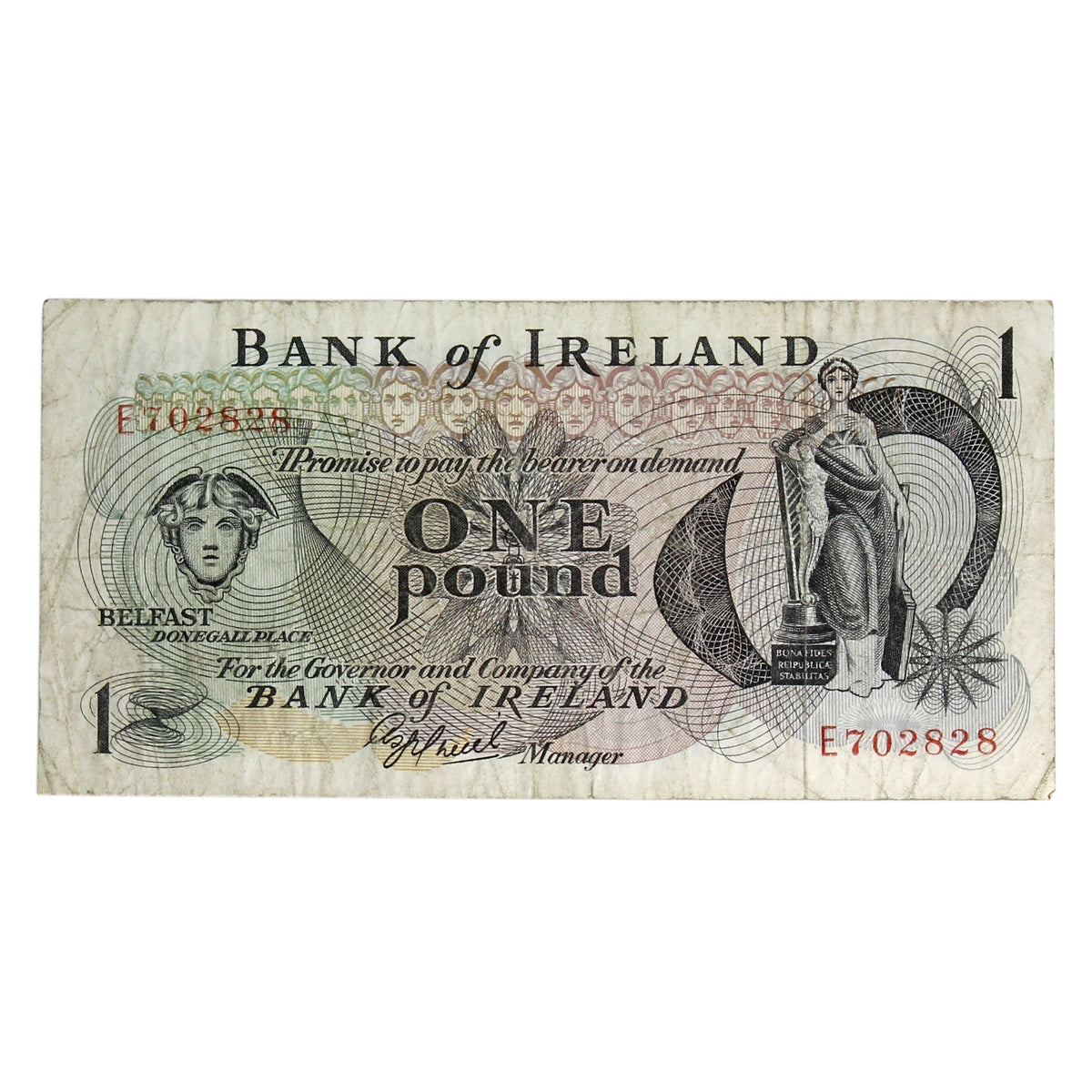 Northern Ireland 1972 1 Pound Note, NI.204b, VF