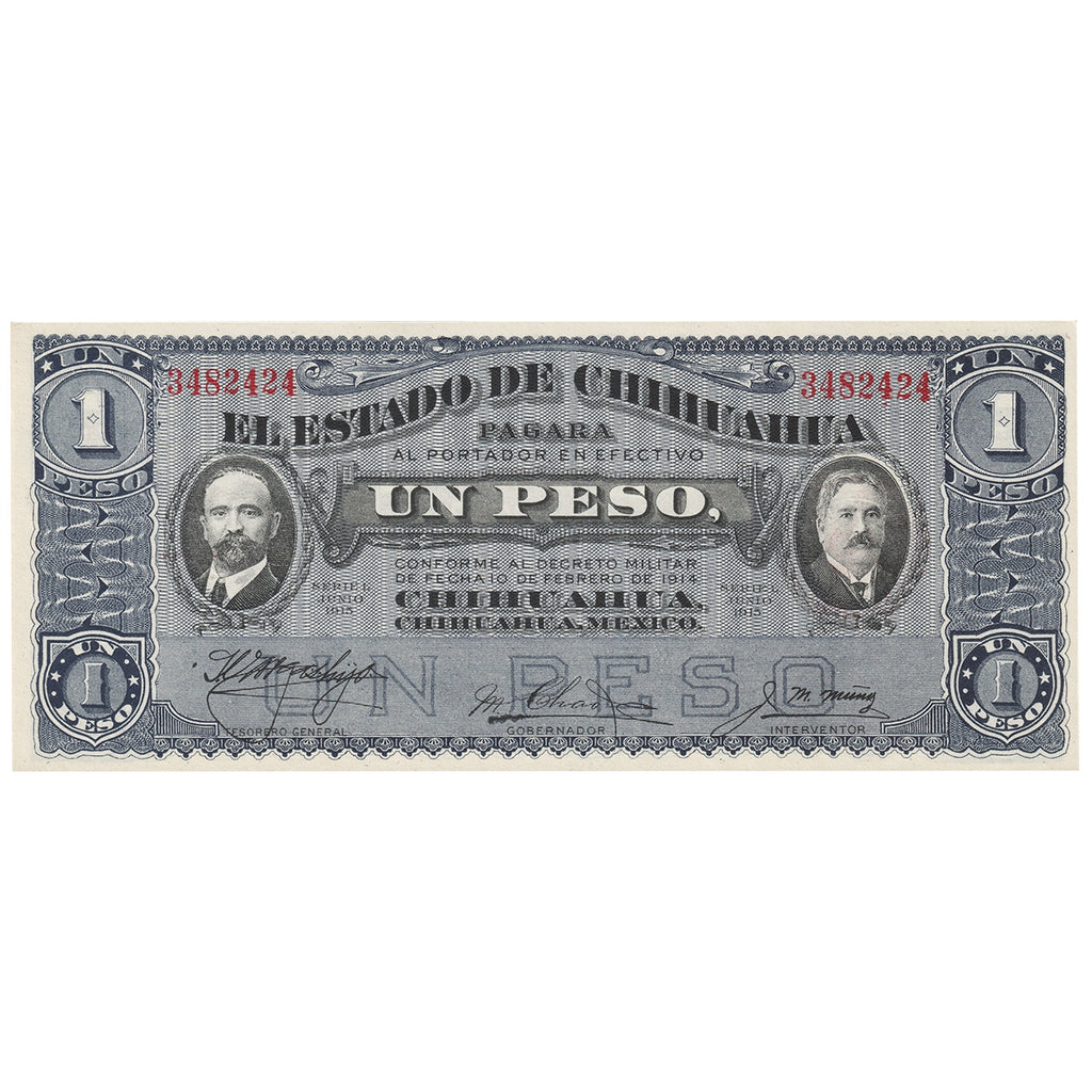 Mexico - Revolutionary 1915 1 Peso Note, Pick #S530e, UNC