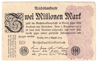 Germany 1923 2 Million Mark Note, AU