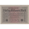 Germany 1923 50 Million Mark Note, AU (tear)