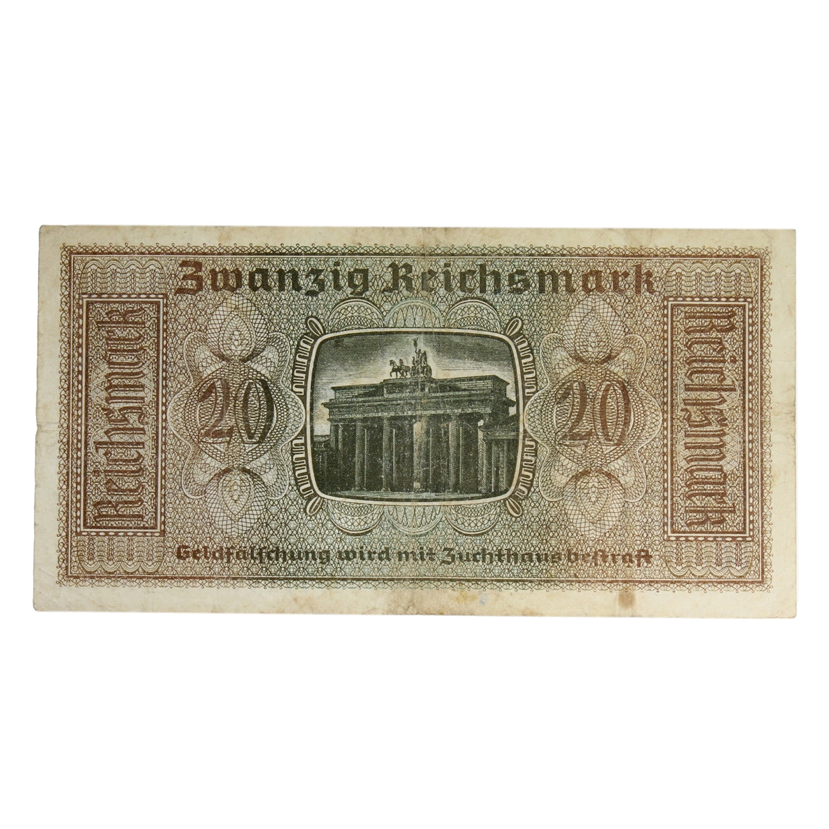 Germany 1940-45 20 Reichsmark Note, Pick #R139, F