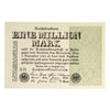Germany 1923 1 Million Mark Note, Pick #102d, AU-UNC