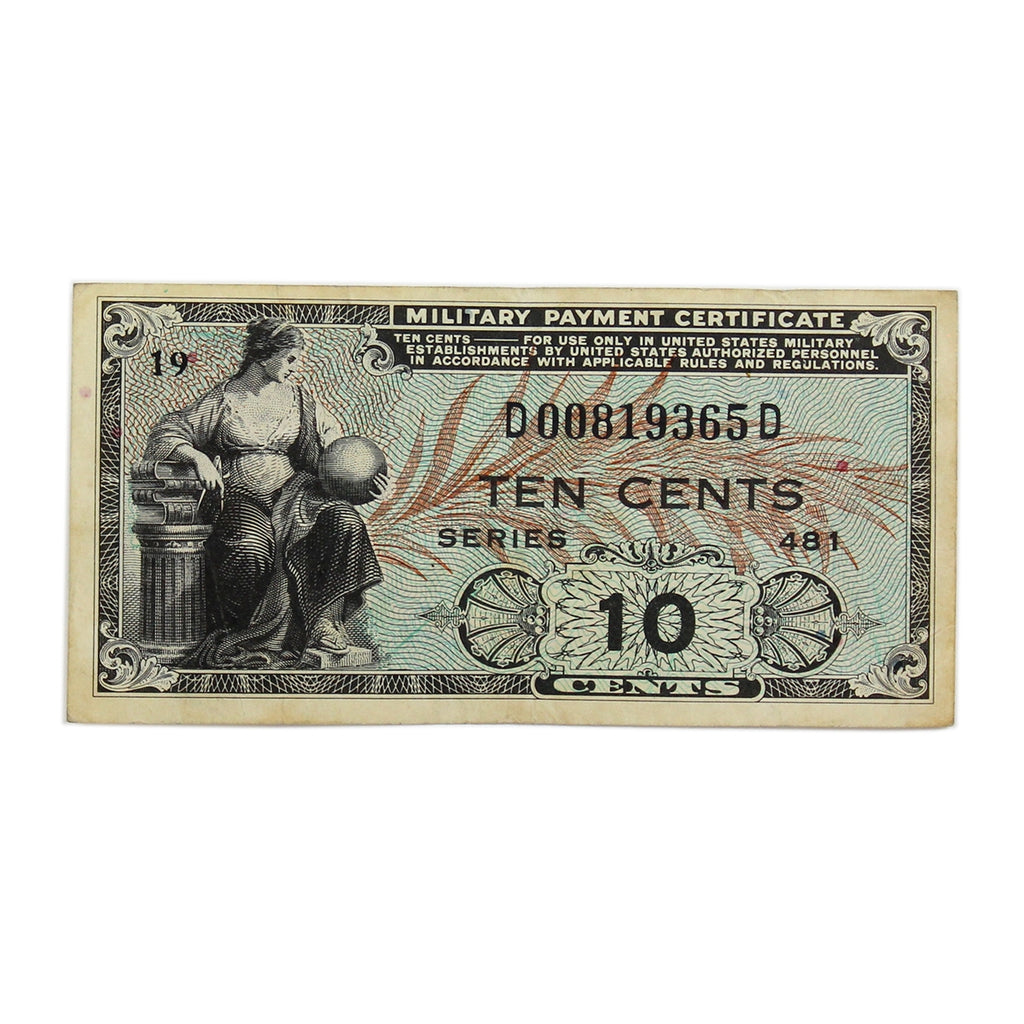 USA 1951 10 Cent Military Payment Certificate, Pick #M23, Series 481, VF