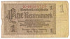 Germany 1937 1 Rentenmark Note, 8 Digit, VG