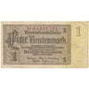 Germany 1937 1 Rentenmark Note, 8 Digit, F